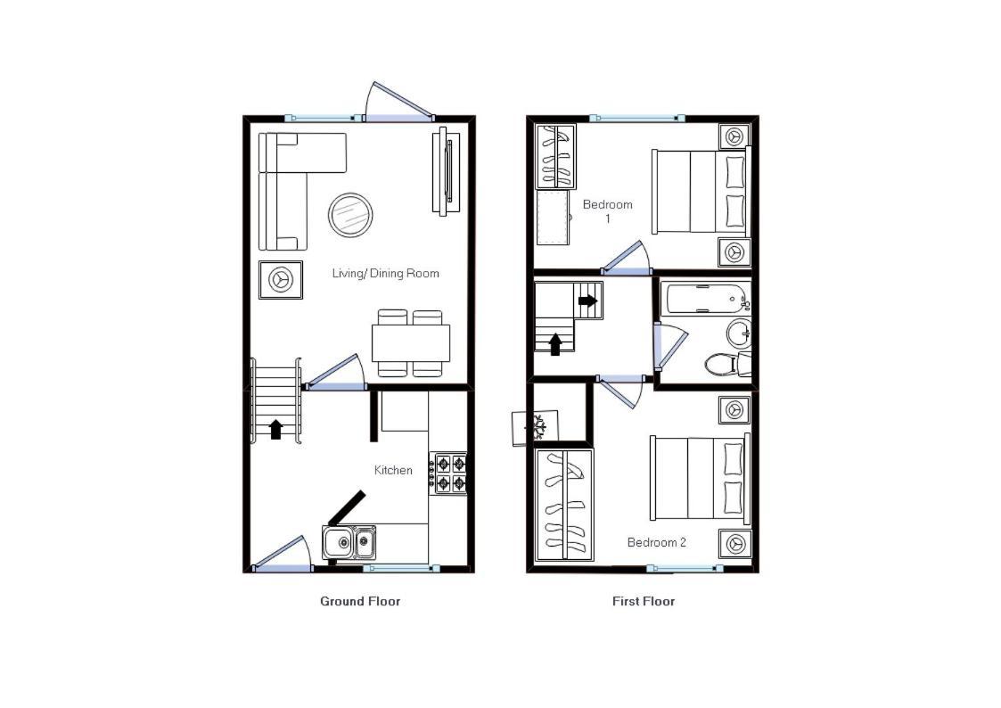 Modern 2 Bed House Sleeps 6 Southam Town Centre - Inspire Homes Ltd Kültér fotó
